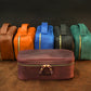 Leather lingerie organizer with custom monogram, travel essentials pouch