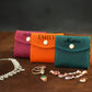 Leather jewelry pouch interior pockets detail, organized travel case