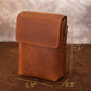 Natural leather crossbody bag with warm patina, artisan craftsmanship
