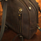 Personalized monogram engraving on handcrafted leather mini backpack