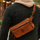 Leather sling bag interior pockets detail, organized daily carry