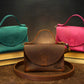 Leather structured bag interior pockets detail, organized daily carry