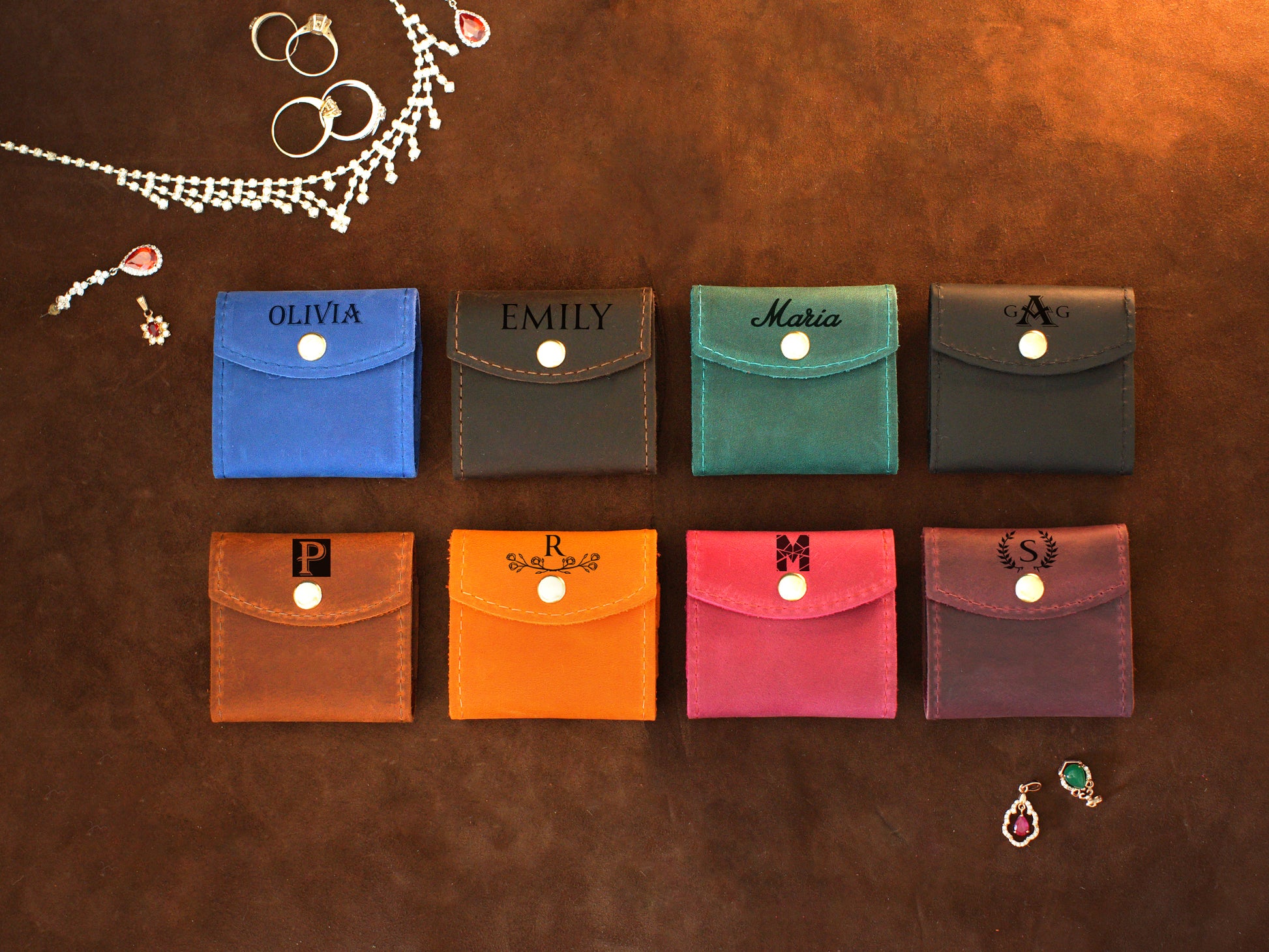 The Treasure Wrap leather pouch in use, warm earthy tones
