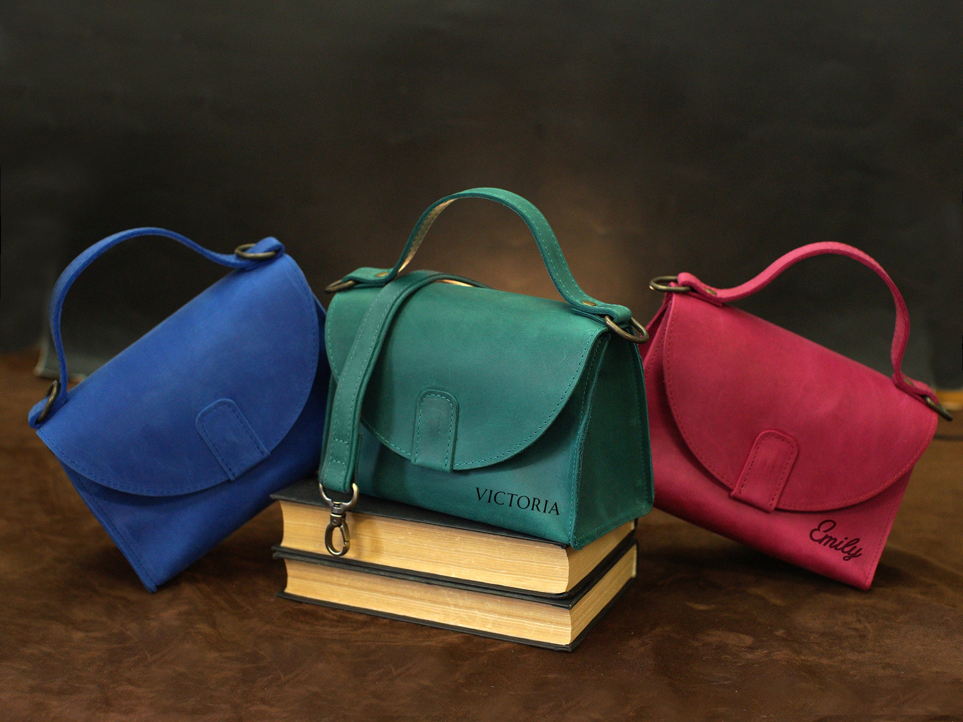 Person carrying personalized leather handbag, street style shot