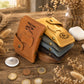 Leather AirTag wallet color options – brown and tan, handcrafted