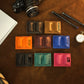 Leather pen holder with custom name engraving, warm brown tone