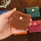 Leather jewelry pouch color options – brown and tan, handcrafted