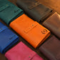Leather cable organizer color options – brown and tan, handcrafted
