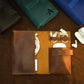 Collection of personalized leather cable organizers with engravings