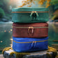 Leather delicates case color options – brown and tan, handcrafted