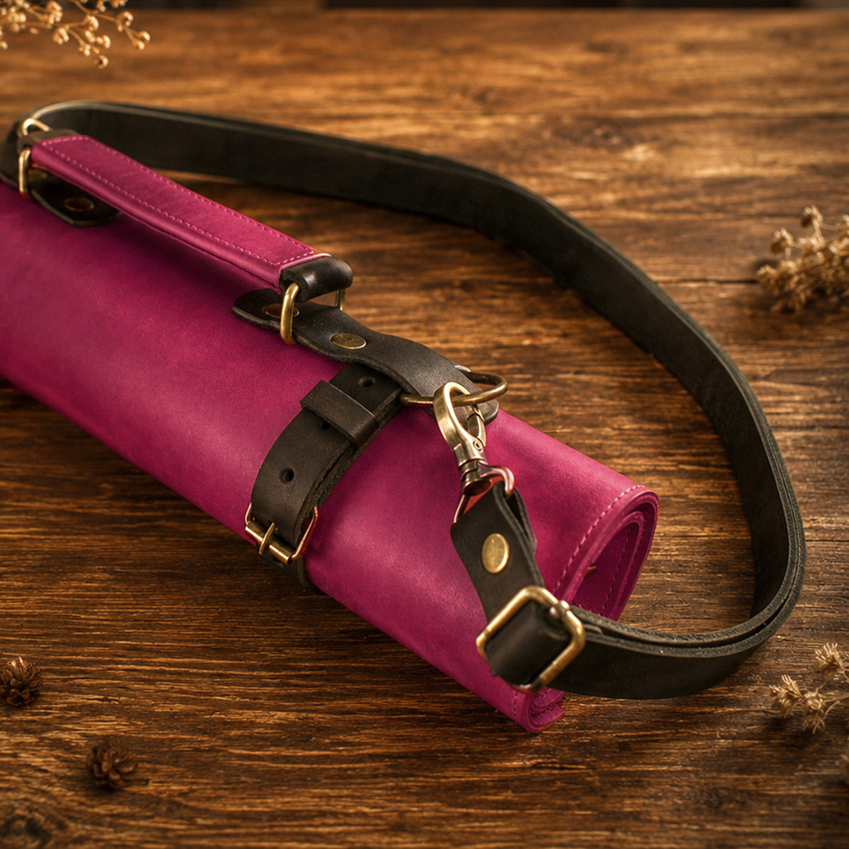 The Master Chef leather knife roll gift box with custom engraving, premium unboxing