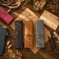 The Draftsman leather pencil roll in use, artist lifestyle editorial photo