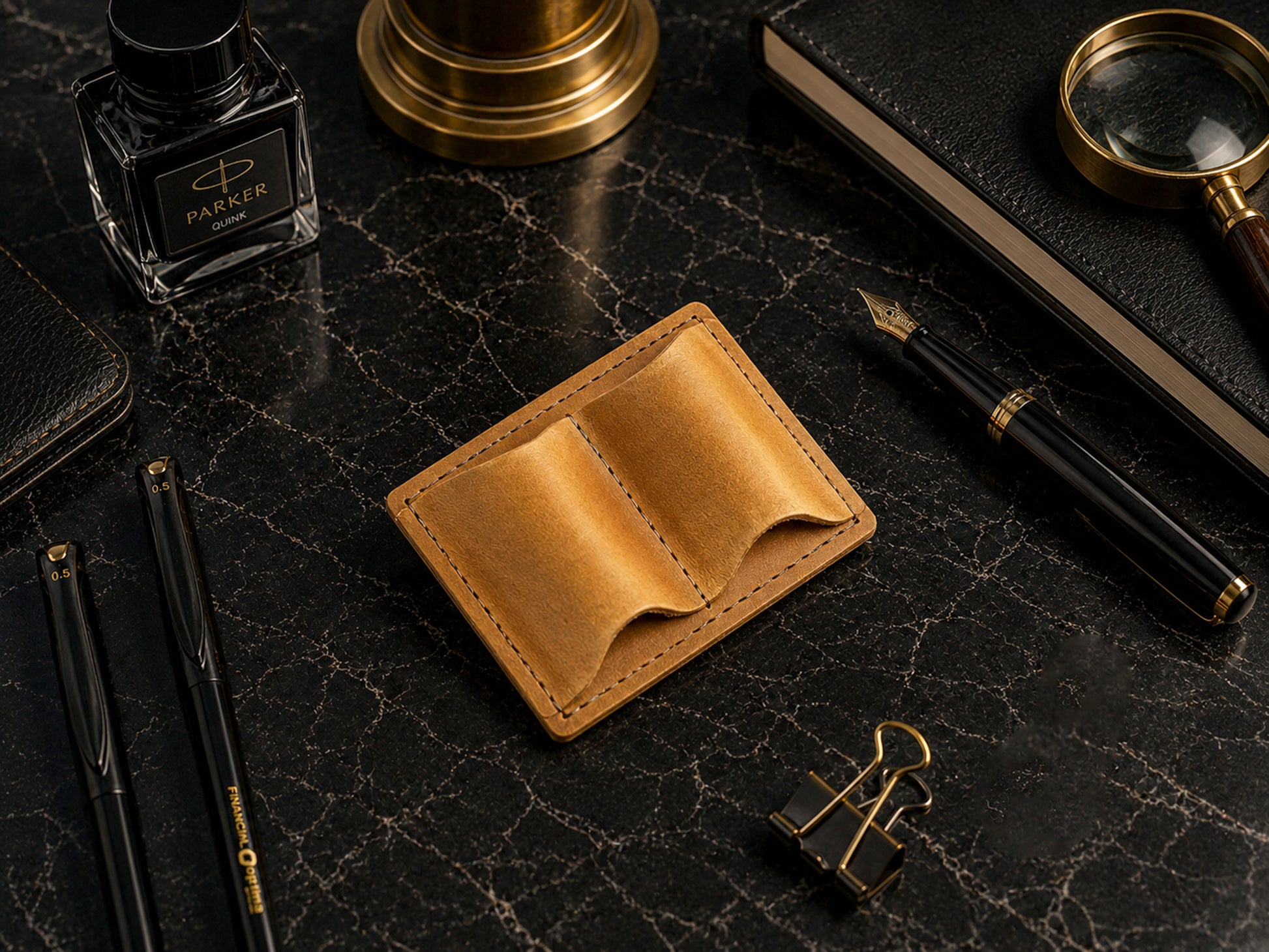 Handcrafted personalized leather pen holder – The Scribe by RokosStudio
