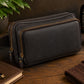 Minimalist leather crossbody sling with adjustable strap, handcrafted
