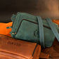 Handcrafted personalized leather crossbody sling – RokosStudio, front view