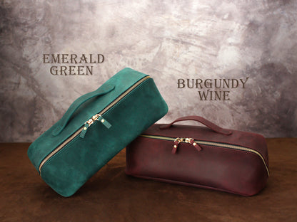 "The Stylist Case" Personalized Leather Hair Dryer Bag - Handcrafted Travel Organizer for Dyson & Essentials