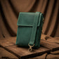 Minimalist leather vertical messenger bag, handcrafted design
