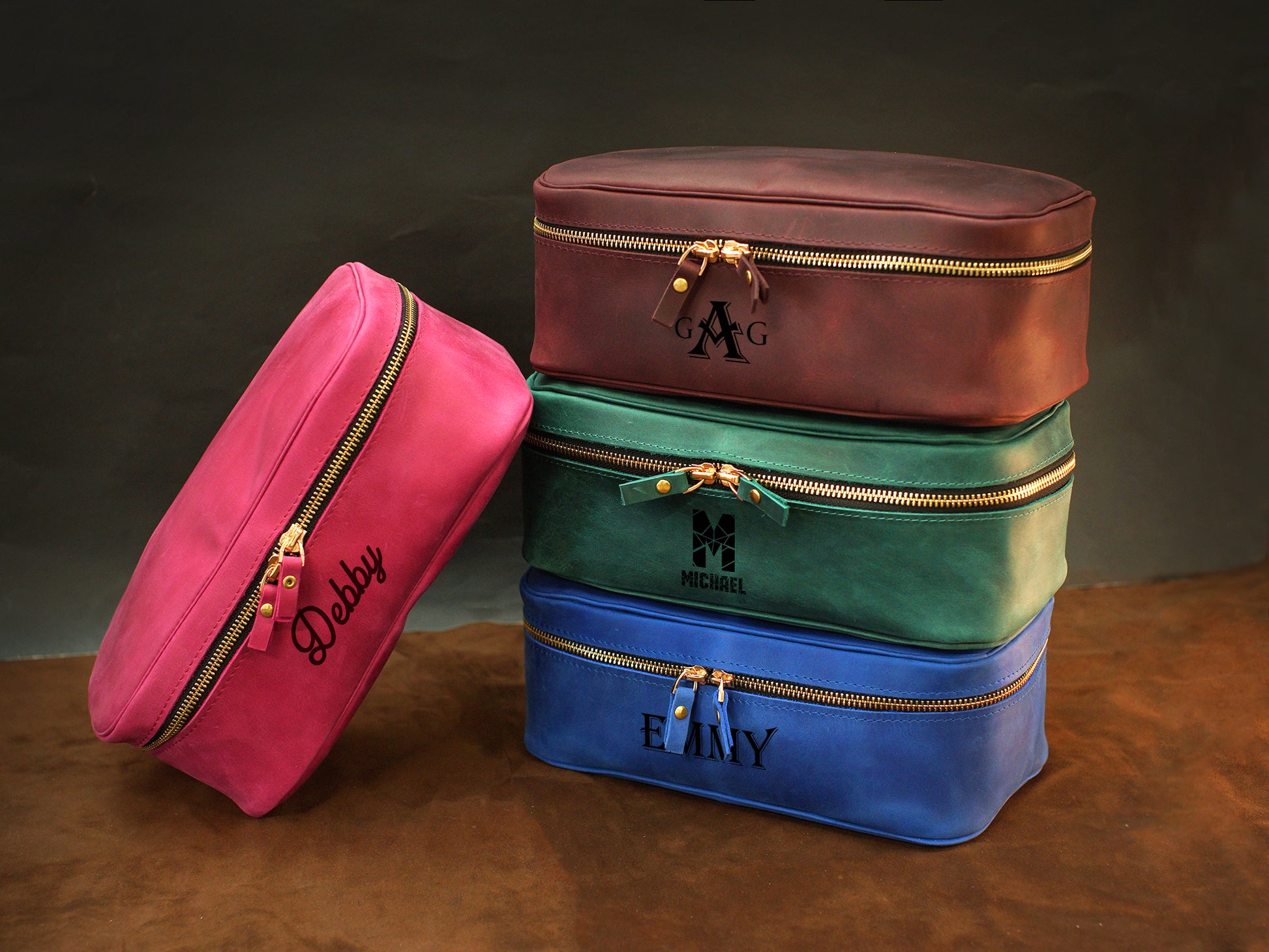 The Delicates Case personalized leather organizer, side profile view