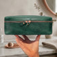 Leather delicates case zipper detail, smooth glide closure