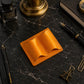 Leather pen holder with personalized stamp, compact stationery accessory