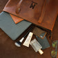 The Everyday Essential leather tote bag, side profile view