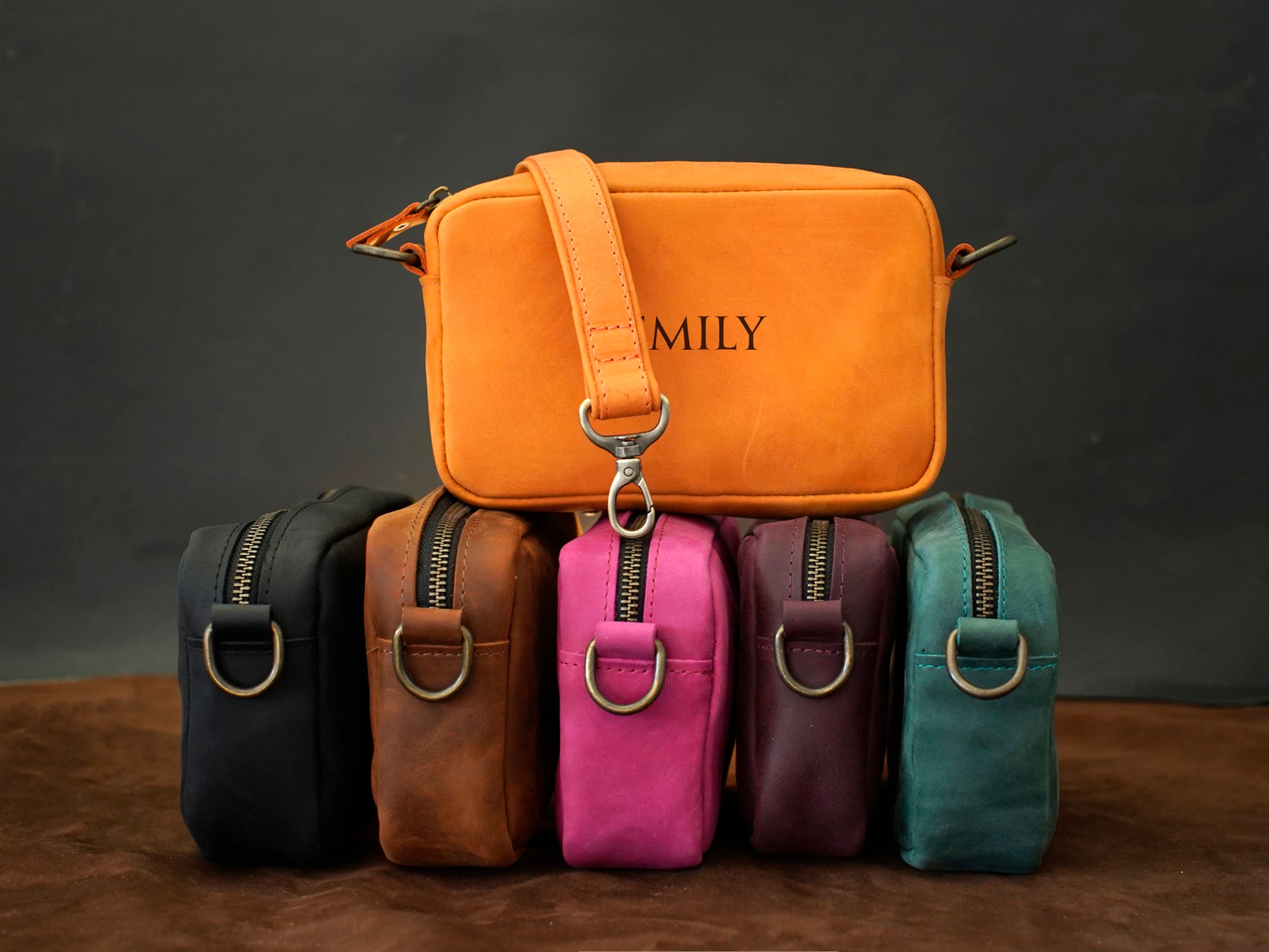 Handcrafted personalized leather crossbody bag – The Envoy by RokosStudio