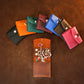 Premium leather jewelry pouch with name stamp, warm earthy tone