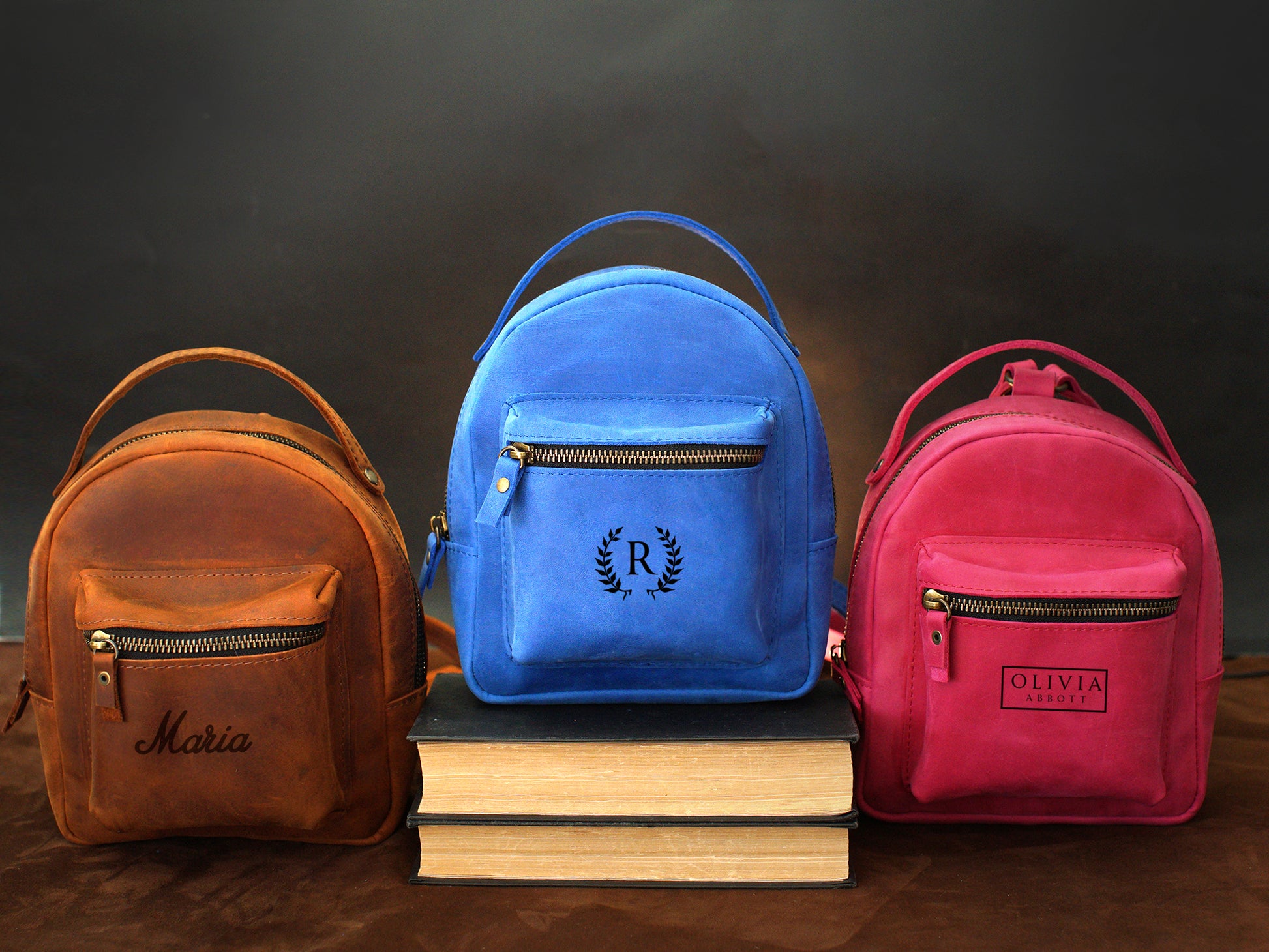 Handcrafted personalized leather mini backpack – The Urban Petite by RokosStudio
