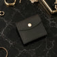 Leather jewelry pouch with adjustable strap, compact travel accessory