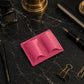 Leather pen loop strap and closure detail, durable brass hardware