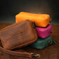 The Envoy personalized leather crossbody bag, side profile view