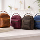 The Urban Petite personalized leather backpack, side profile view