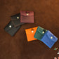 Personalized monogram engraving on handcrafted leather jewelry pouch