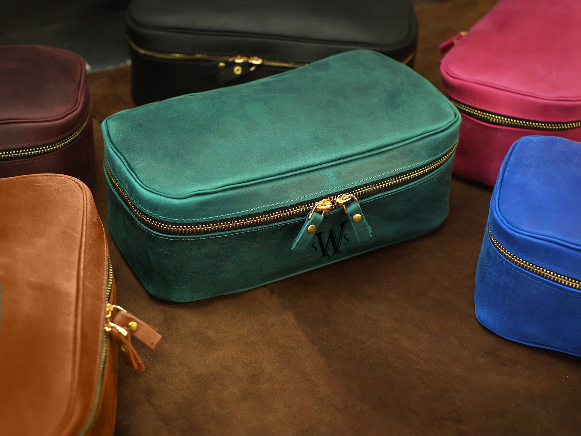 Interior of leather delicates case, soft lining for delicate garments