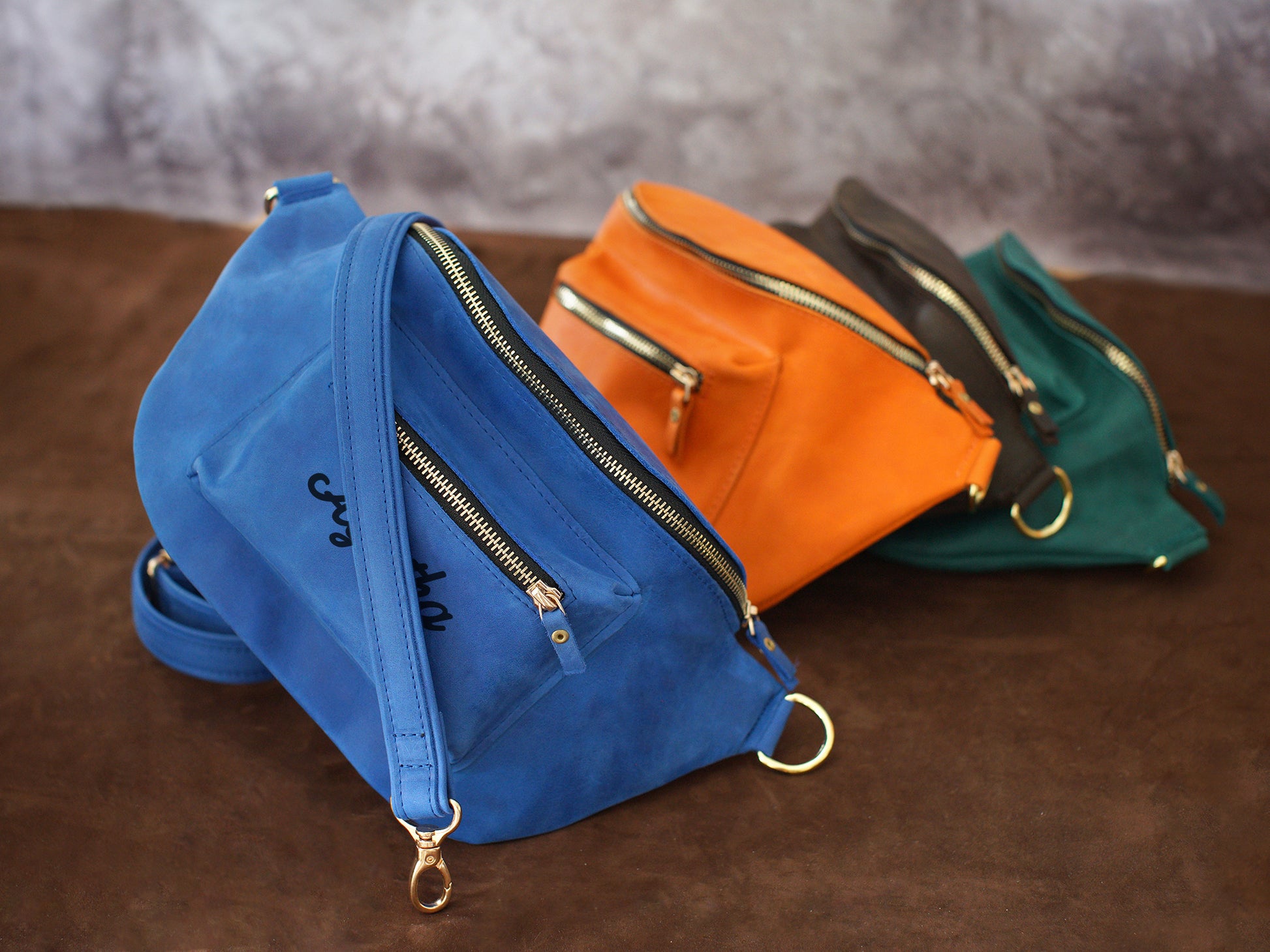 Interior of leather crossbody sling, smart organization compartments
