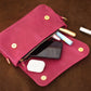 Leather crossbody pouch interior pockets detail, minimalist style organizer