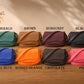 Leather crossbody pouch with custom stamp, magnetic quick-access design