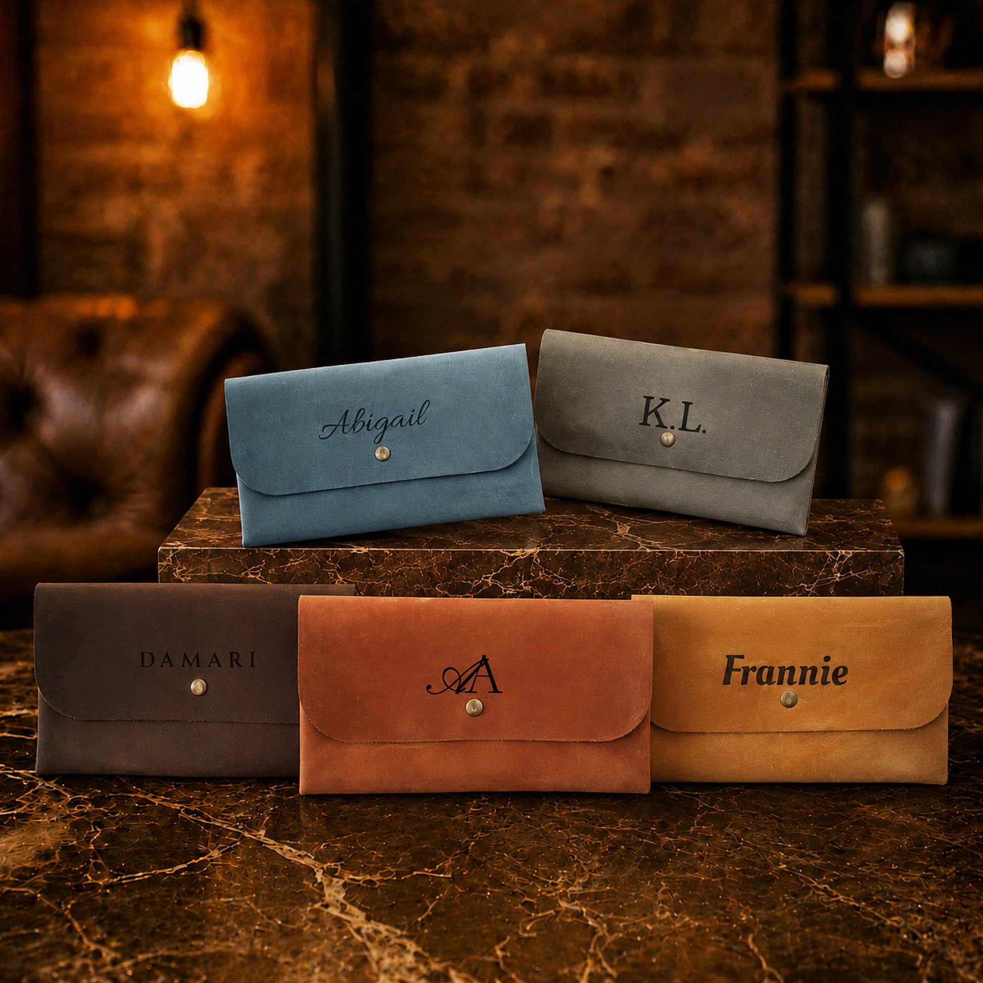 Handcrafted personalized leather clutch – The Envelope by RokosStudio