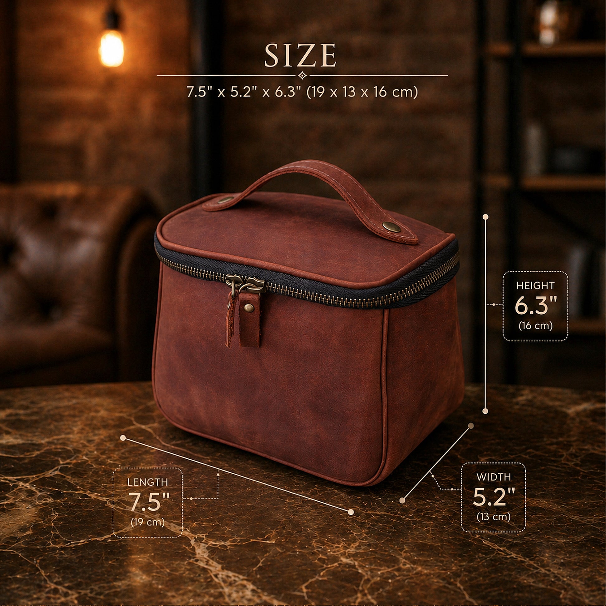 Collection of leather travel bags with personalized engravings