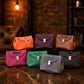 Personalized leather vanity case with monogram, gift-ready presentation