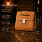 Leather dopp kit in use, lifestyle editorial photo