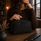 Collection of personalized leather dopp kits with engravings
