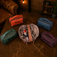 Leather dopp kit gift box with custom engraving, premium unboxing