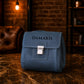 The Treasure Cube personalized leather dopp kit, side profile view