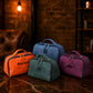 The Quartermaster personalized leather dopp kit, side profile view