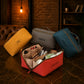 Personalized leather vanity bag with initials, premium finish