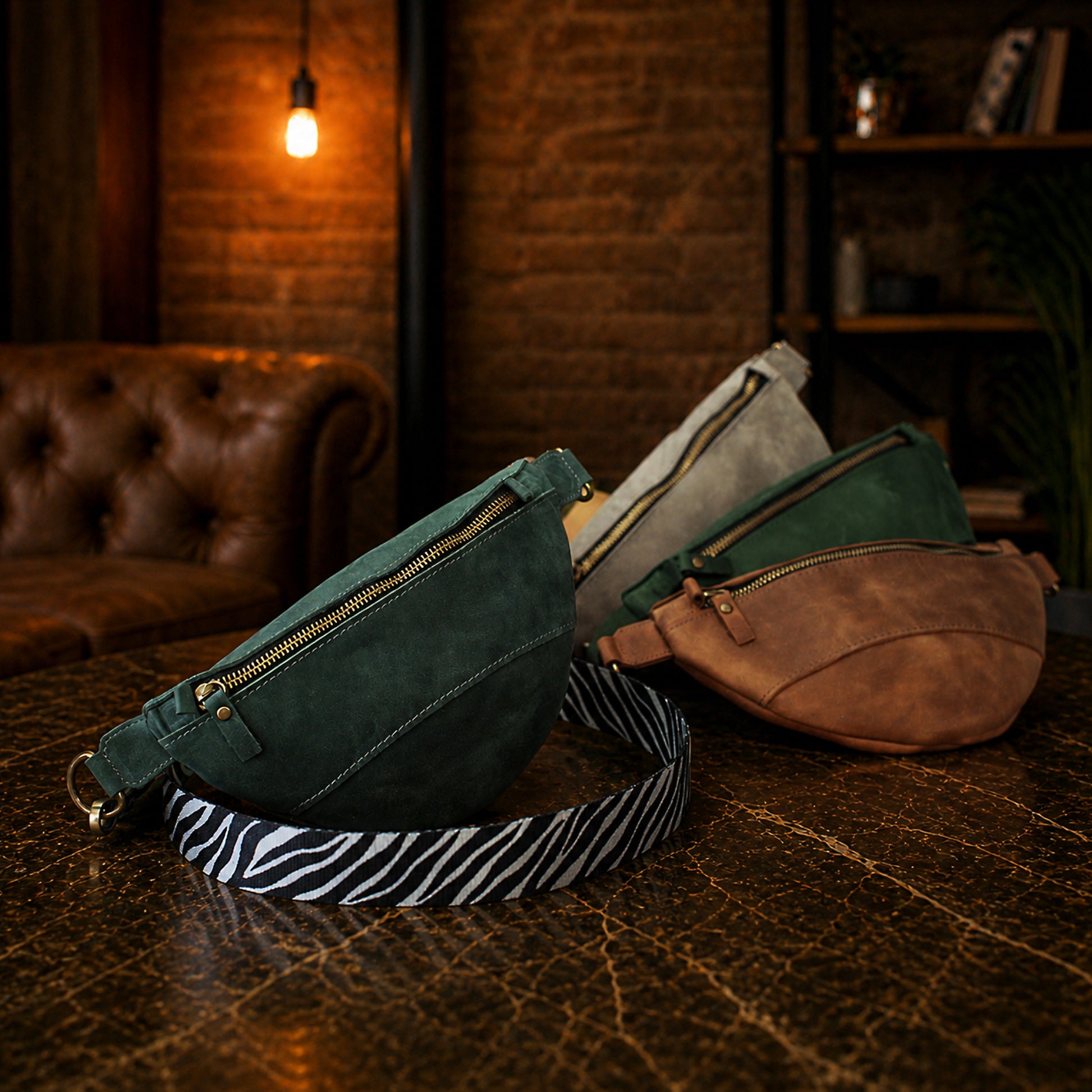 The Urban Explorer leather bag worn crossbody, lifestyle editorial photo