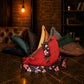 Multiple leather crossbody bags with monogram initials on textured surface