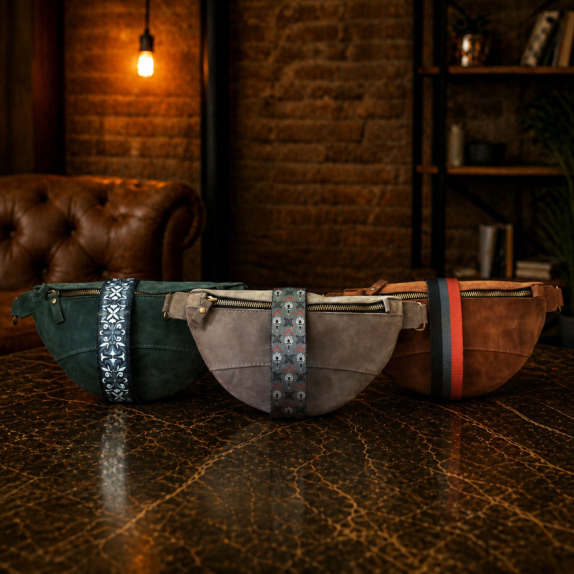 Personalized leather fanny pack as a gift, elegant packaging