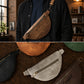 Handcrafted leather crossbody bag with monogram, gift-ready presentation